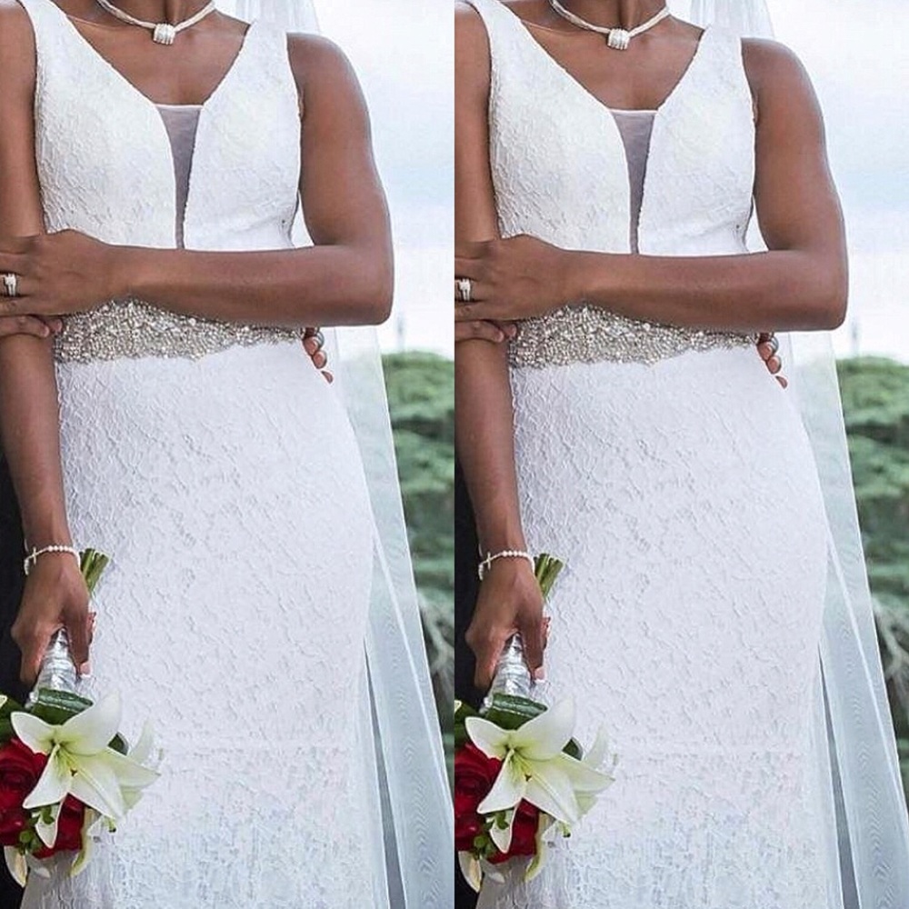 ⭐️Minimal Mermaid Chic Full Lace Wedding Gown,4-22 - Picture 6 of 8